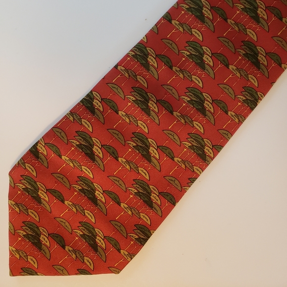 Salvatore Ferragamo necktie tree print motif excellent Condition - Picture 1 of 3